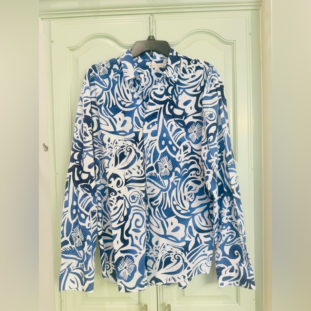 Blue and White Casual Button Down Shirt Men’s NWOT